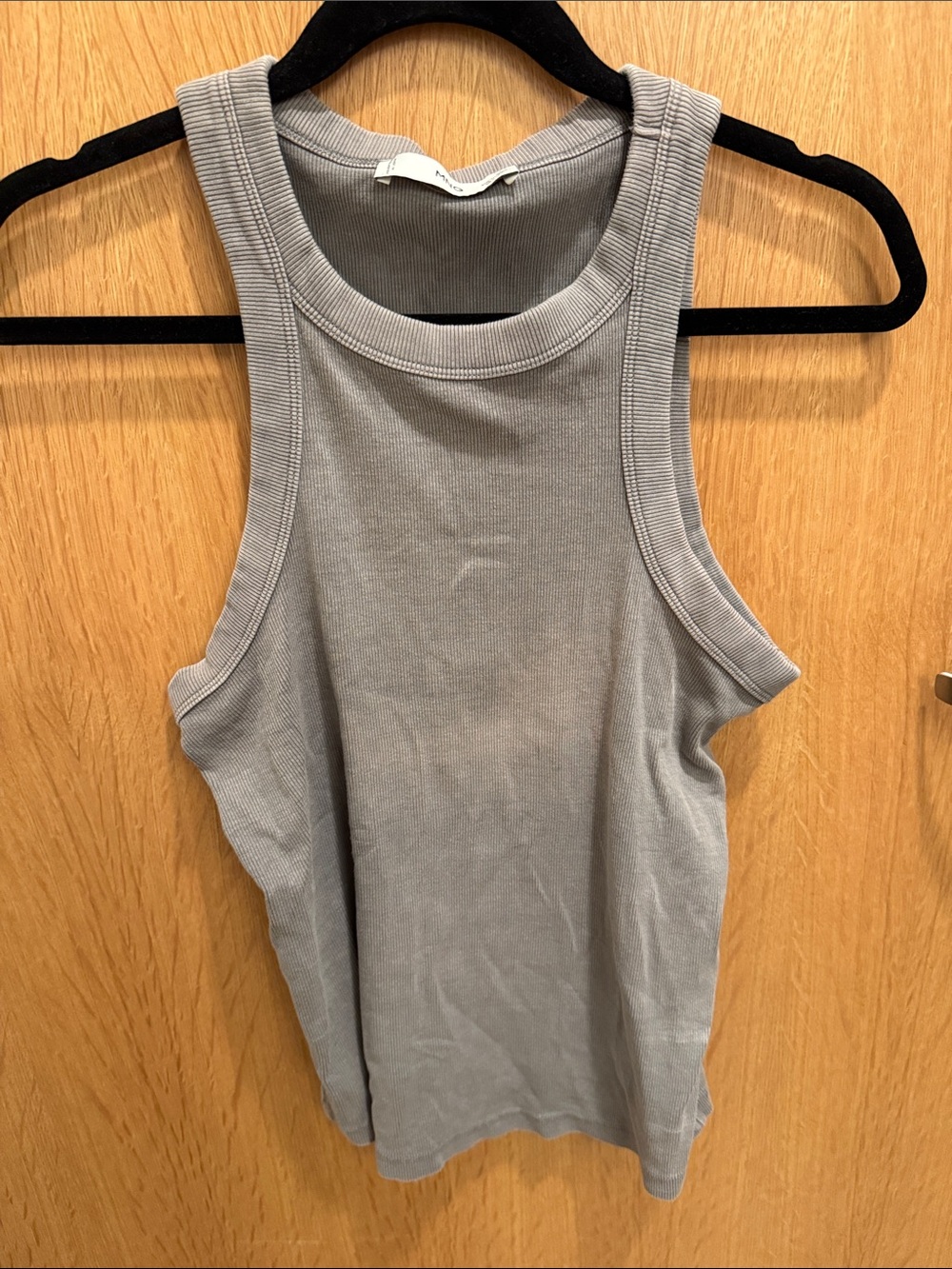 Mango Ribbed Tank Top - Gray